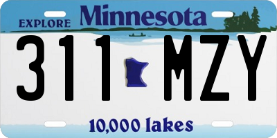 MN license plate 311MZY