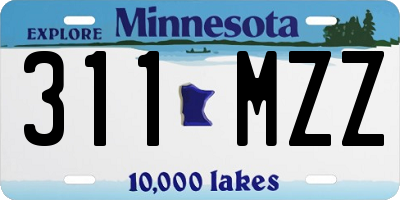 MN license plate 311MZZ