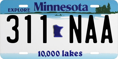 MN license plate 311NAA