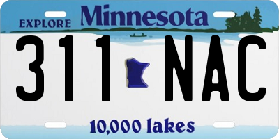 MN license plate 311NAC