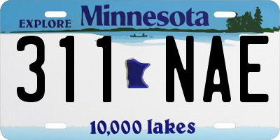 MN license plate 311NAE