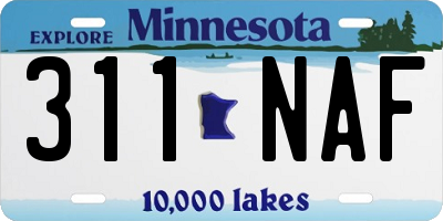 MN license plate 311NAF