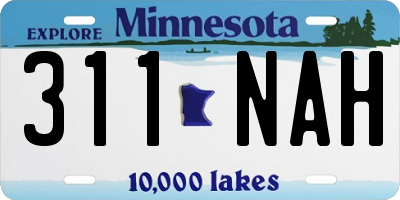 MN license plate 311NAH