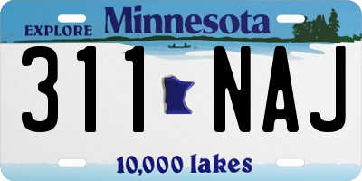 MN license plate 311NAJ