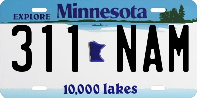 MN license plate 311NAM