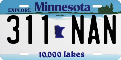 MN license plate 311NAN