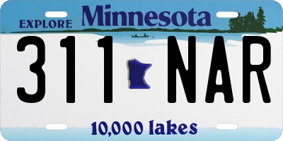 MN license plate 311NAR