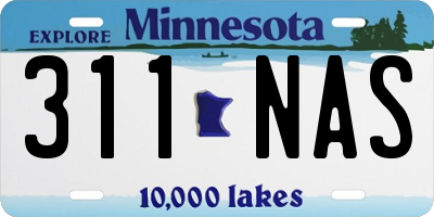 MN license plate 311NAS