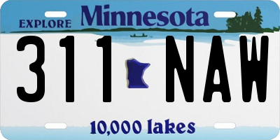 MN license plate 311NAW
