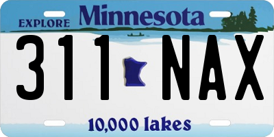 MN license plate 311NAX
