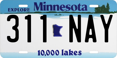 MN license plate 311NAY