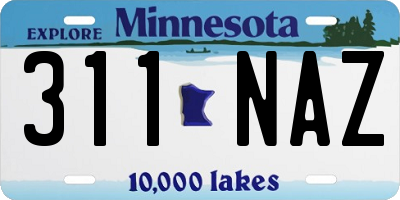 MN license plate 311NAZ