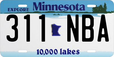 MN license plate 311NBA