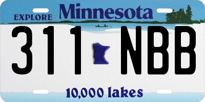 MN license plate 311NBB