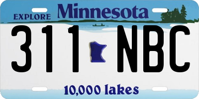 MN license plate 311NBC