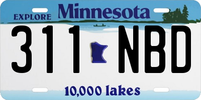 MN license plate 311NBD