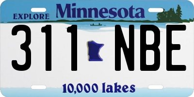 MN license plate 311NBE