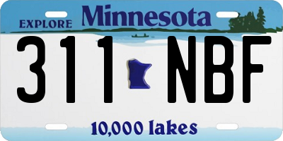 MN license plate 311NBF
