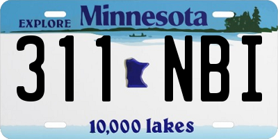 MN license plate 311NBI
