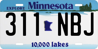 MN license plate 311NBJ