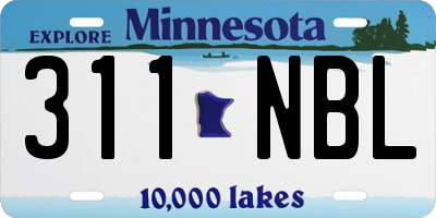 MN license plate 311NBL