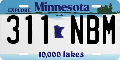 MN license plate 311NBM