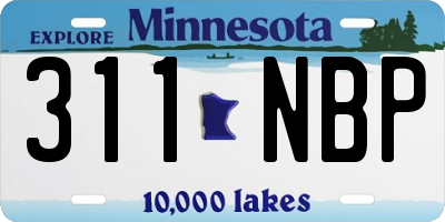 MN license plate 311NBP