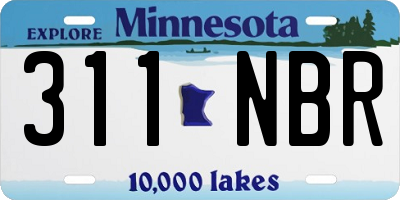 MN license plate 311NBR