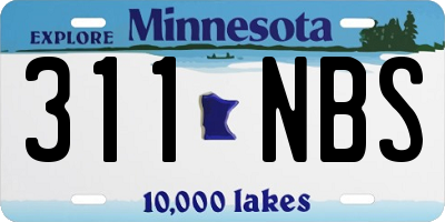 MN license plate 311NBS
