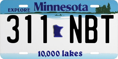 MN license plate 311NBT