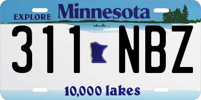 MN license plate 311NBZ