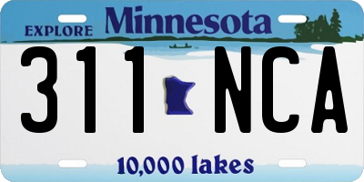 MN license plate 311NCA