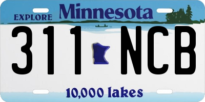 MN license plate 311NCB