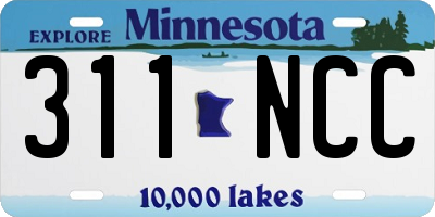 MN license plate 311NCC