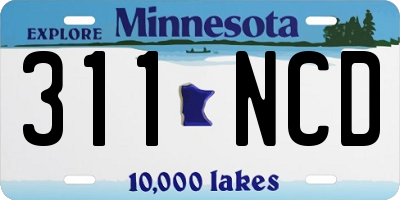 MN license plate 311NCD