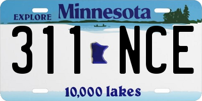 MN license plate 311NCE