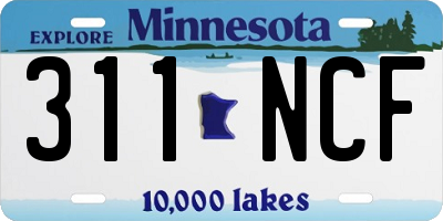 MN license plate 311NCF