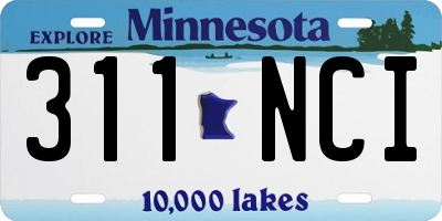 MN license plate 311NCI