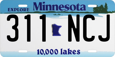 MN license plate 311NCJ
