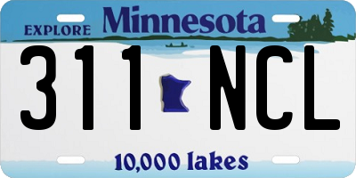MN license plate 311NCL