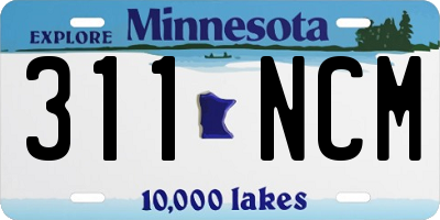 MN license plate 311NCM