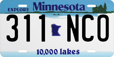 MN license plate 311NCO