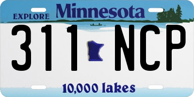 MN license plate 311NCP