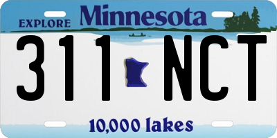 MN license plate 311NCT