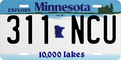 MN license plate 311NCU