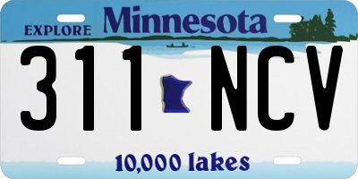 MN license plate 311NCV