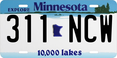 MN license plate 311NCW