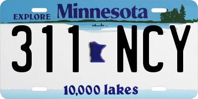 MN license plate 311NCY