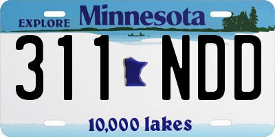 MN license plate 311NDD