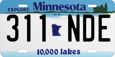 MN license plate 311NDE